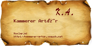 Kammerer Artúr névjegykártya
